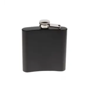 Siyah 6 OZ Çelik Cep Matarası