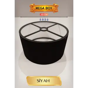 Siyah Lambader Başlığı 35 CM Mega Boy