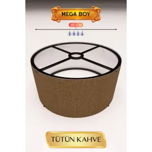 Tütün Kahve Lambader Başlığı 35 CM Mega Boy
