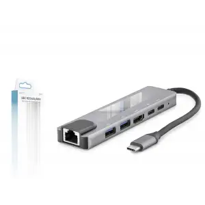 Type-C Combo Hub Hdmi 4K Usb 3.0 Lan 6 Port - Gri HDX7791