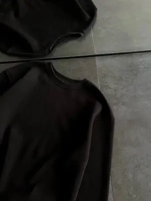 SBRD- Kadın Bisiklet Yaka 3 İplik Pamuklu Basic Sweatshirt - Siyah