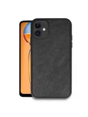 STRMN- Apple İphone 11 Kılıf Aras Deri Kapak - Siyah
