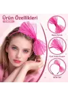 80’ler 90’lar Neon Pembe Dantel Taç Fiyonklu