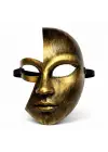 Antik Efektli Altın Yarım Yüz Plastik Parti Maskesi