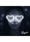 Beyaz LED Işıklı Kalp Gözlük – 3 Modlu Parti &amp; Glow Gözlüğü