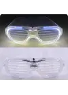 Beyaz Led Işıklı Parti Gözlüğü - Neon Glow Şerit Gözlük 3 Modlu