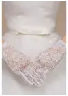 Beyaz Renk Kısa Dantelli Eldiven