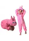 Çocuk Tavşan Kostümü Pembe Renk 6-7 Yaş 120 cm