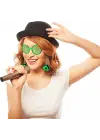 Disko Toplu Küpeli Parti Gözlüğü Yeşil Renk