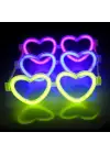Glow Kalpli Fosforlu Gözlük 6’lı Renkli Set – Neon Parti