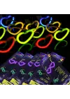 Glow Kalpli Fosforlu Gözlük 6’lı Renkli Set – Neon Parti