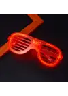 Kırmızı Led Işıklı Parti Gözlüğü - Neon Glow Şerit Gözlük 3 Modlu