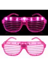 LED Işıklı Panjur Parti Gözlüğü Pembe Renk Shutter Gözlük