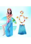Luau Aloha Hawaii Partisi  Etek Taç ve Bileklik Seti Mavi