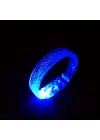 Mavi Led Işıklı Baskı Yapılabilen Pilli Bileklik Bilezik 1,5 cm Genişlik