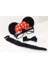 Minnie Mouse Gözlüğü Papyonu Kuyruğu Seti
