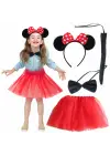 Minnie Mouse Kostüm Seti Etek Taç Kuyruk Papyon Gösteri Seti