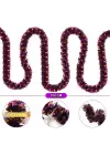Mor Turuncu Renk 4 cm Genişlik Garland Çift Renk Sim Süs 180 cm