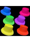Neon Partisi Turuncu Renk Plastik Fötr Şapka
