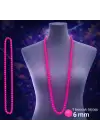 Neon Pembe Boncuk Kolye 80 cm – Retro 80’ler 90’lar Parti Aksesuarı