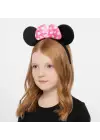 Pembe Fiyonklu Minnie Mouse Tacı Mini Kulak