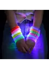 Pembe Led Işıklı Baskı Yapılabilen Pilli Bileklik Bilezik 1,5 cm Genişlik