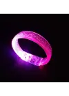 Pembe Led Işıklı Baskı Yapılabilen Pilli Bileklik Bilezik 1,5 cm Genişlik