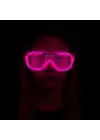 Pembe Led Işıklı Parti Gözlüğü - Neon Glow Şerit Gözlük 3 Modlu