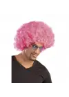 Pembe Renk Kıvırcık Afro Bonus Peruk