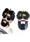 Rasta Peruklu Rasta Sakallı Bob Marley Bıyıklı Parti Gözlüğü 27x18 cm