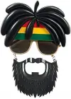 Rasta Peruklu Rasta Sakallı Bob Marley Bıyıklı Parti Gözlüğü 27x18 cm