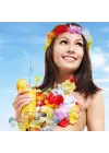 Rengarenk Hawaii Kolye Taç Bileklik Seti 4 Parça