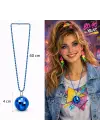 Retro Disko Topu Şekilli 80&amp;#39;ler 90&amp;#39;lar Mavi Renk Plastik Kolye