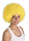 Sarı Renk Kıvırcık Afro Bonus Peruk