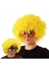 Sarı Renk Kıvırcık Afro Bonus Peruk
