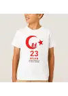 SBRD- 23 Nisan Çocuk Bayramı Baskılı Özel T-shirt - Beyaz