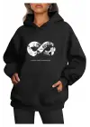 SBRD- 3 İplik Pamuklu Cepli  Kapüşonlu 10 Kasıma Özel Sweatshirt Hoodie - Siyah