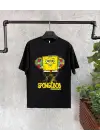SBRD- Bisiklet Yaka Kısa Kol Çocuk Baskılı T-shirt - Siyah