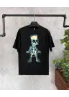 SBRD- Çoçuk Bisiklet Yaka Kısa Kol Baskılı T-shirt - Siyah