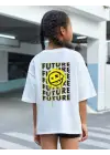 SBRD- Çocuk Unisex Baskılı T-shirt - Beyaz