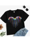 SBRD- Çocuk Unisex Baskılı T-shirt - Siyah