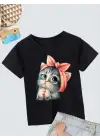 SBRD- Çocuk Unisex Baskılı T-shirt - Siyah