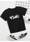 SBRD- Çocuk Unisex Baskılı T-shirt - Siyah