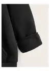 SBRD- Çocuk Unisex Kapüşonlu Tatlı Kedi Baskılı Sweatshirt - Siyah