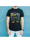 SBRD- Daffy Duck Graffiti Baskılı Unisex Siyah Tişört - 24/1 Penye Pamuklu
