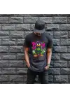 SBRD- Daffy Duck Graffiti Baskılı Unisex Siyah Tişört - 24/1 Penye Pamuklu