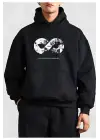 SBRD- Erkek 10 Kasıma Özel 3 İplik Kapüşonlu Baskılı Sweatshirt Hoodie - Siyah