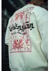 SBRD- Erkek 3 İplik Pamuklu Bisiklet Yaka Baskılı Sweatshirt - Beyaz