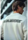 SBRD- Erkek 3 İplik Pamuklu Bisiklet Yaka Baskılı Sweatshirt - Beyaz