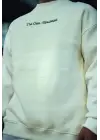 SBRD- Erkek 3 İplik Pamuklu Bisiklet Yaka Baskılı Sweatshirt - Beyaz